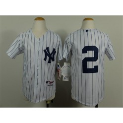 MLB New York Yankees 2 Derek Jeter White Youth Jersey