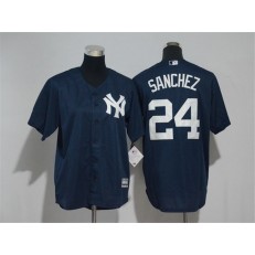 MLB New York Yankees 24 Gary Sanchez New Cool Base Navy Blue Youth Jersey