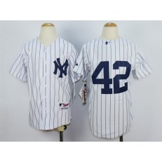 MLB New York Yankees 42 Mariano Rivera White Youth Jersey