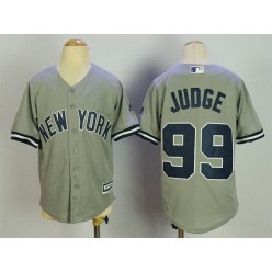 MLB New York Yankees 99 Aaron Judge Grey Cool Base Stitched Youth Jersey