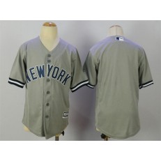 MLB New York Yankees Blank Grey Cool Base Stitched Youth Jersey