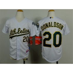 MLB Oakland Athletics 20 Josh Donaldson White Cool Base Baseball Youth Jersey