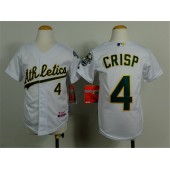 MLB Oakland Athletics 4 Coco Crisp White Cool Base Baseball Youth Jersey