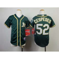 MLB Oakland Athletics 52 Yoenis Cespedes 2014 Green Youth Jersey
