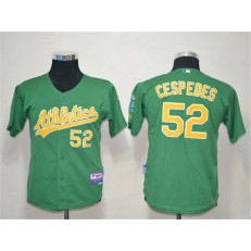 MLB Oakland Athletics 52 Yoenis Cespedes Green Cool Base Youth Jersey