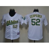 MLB Oakland Athletics 52 Yoenis Cespedes White Cool Base Youth Jersey