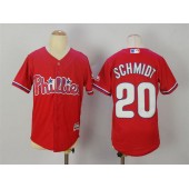 MLB Philadelphia Phillies 20 Mike Schmidt Red Stitched Majestic Cool Base Youth Jersey