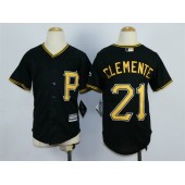 MLB Pittsburgh Pirates 21 Roberto Clemente Alternate Black 2015 Cool Base Youth Jersey