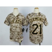 MLB Pittsburgh Pirates 21 Roberto Clemente Alternate Camo 2015 Cool Base Youth Jersey