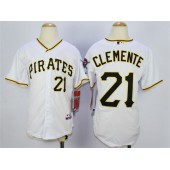 MLB Pittsburgh Pirates 21Roberto Clemente  White Youth Jersey