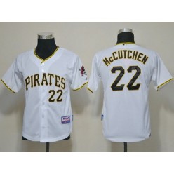MLB Pittsburgh Pirates 22 Andrew McCutchen White Youth Jersey