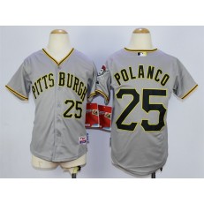 MLB Pittsburgh Pirates 25 Gregory Polanco Gray Youth Jersey