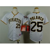 MLB Pittsburgh Pirates 25 Gregory Polanco White Youth Jersey