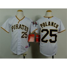 MLB Pittsburgh Pirates 25 Gregory Polanco White Youth Jersey