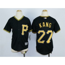 MLB Pittsburgh Pirates 27 Jung-ho Kang Alternate Black 2015 Cool Base Youth Jersey