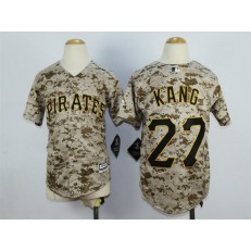 MLB Pittsburgh Pirates 27 Jung-ho Kang Alternate Camo 2015 Cool Base Youth Jersey
