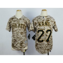 MLB Pittsburgh Pirates 27 Jung-ho Kang Alternate Camo 2015 Cool Base Youth Jersey