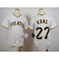 MLB Pittsburgh Pirates 27 Jung-ho Kang White 2015 Cool Base Youth Jersey