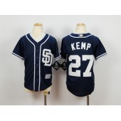 MLB San Diego Padres 27 Matt Kemp Alternate Navy Blue 2015 Cool Base Youth Jersey