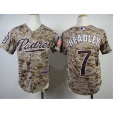 MLB San Diego Padres 7 Matt Kemp Chase Headley 2014 Camo Youth Jersey