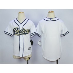 MLB San Diego Padres Blank White Home Cool Base Youth Jersey