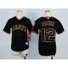 MLB San Francisco Giants 12 Joe Panik Black Youth Jersey