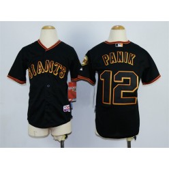 MLB San Francisco Giants 12 Joe Panik Black Youth Jersey