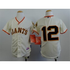 MLB San Francisco Giants 12 Joe Panik Cream Youth Jersey