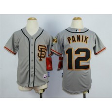 MLB San Francisco Giants 12 Joe Panik Gray SF Youth Jersey