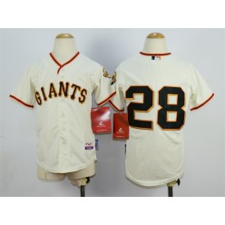 MLB San Francisco Giants 28 Buster Posey Cream Youth Jersey