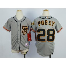 MLB San Francisco Giants 28 Buster Posey Gray SF Youth Jersey