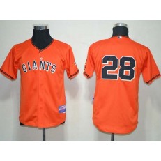 MLB San Francisco Giants 28 Buster Posey Orange Cool Base Youth Jersey