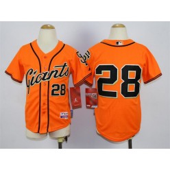 MLB San Francisco Giants 28 Buster Posey Orange Youth Jersey