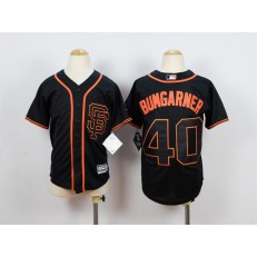 MLB San Francisco Giants 40 Madison Bumgarner Alternate Black SF 2015 Cool Base Youth Jersey