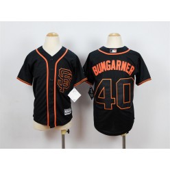 MLB San Francisco Giants 40 Madison Bumgarner Alternate Black SF 2015 Cool Base Youth Jersey