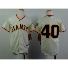 MLB San Francisco Giants 40 Madison Bumgarner Cream Youth Jersey