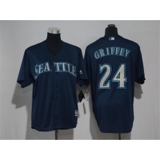 MLB Seattle Mariners 24 Ken Griffey Navy Blue Cool Base Stitched Youth Jersey