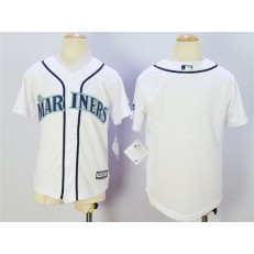 MLB Seattle Mariners Blank White New Cool Base Youth Jersey