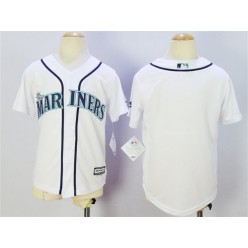 MLB Seattle Mariners Blank White New Cool Base Youth Jersey