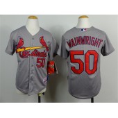 MLB St. Louis Cardinals 50 Adam Wainwright Gray Youth Jersey