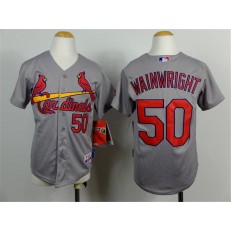 MLB St. Louis Cardinals 50 Adam Wainwright Gray Youth Jersey