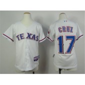 MLB Texas Rangers 17 Nelson Cruz White Youth Jersey