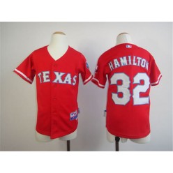 MLB Texas Rangers 32 Josh Hamilton Red Youth Jersey