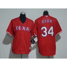 MLB Texas Rangers 34 Nolan Ryan Red Cool Base Stitched Youth Jersey