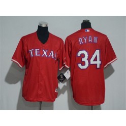 MLB Texas Rangers 34 Nolan Ryan Red Cool Base Stitched Youth Jersey