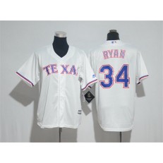 MLB Texas Rangers 34 Nolan Ryan White Cool Base Stitched Youth Jersey