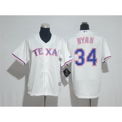 MLB Texas Rangers 34 Nolan Ryan White Cool Base Stitched Youth Jersey