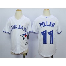MLB Toronto Blue Jays 11 Kevin Pillar White Home Cool Base Baseball Youth Jersey