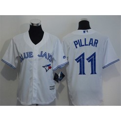 MLB Toronto Blue Jays 11 Kevin Pillar White Home Stitched Baseball Youth Jersey