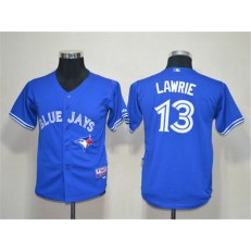 MLB Toronto Blue Jays 13 Brett Lawrie Blue Youth Jersey